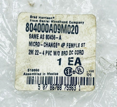 BRAD HARRISON 80400A09M020 / 80456-A MICRO-CHANGE 4-PIN FEMALE CORD SET 2-M