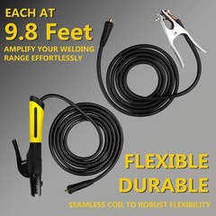 600A Stick Welder Electrode Holder Set with Cable & Ground Clamp for ARC Welding