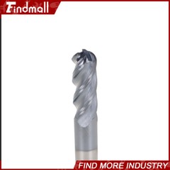 5Pcs Carbide End Mill 1/4″ 4 Flute Ball Nose 2-1/2″ Overall Length -TIALN COATE