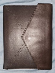 Franklin Covey Dark Brown Full Grain Leather Planner Notebook Cover Snap Closure