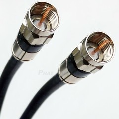 150ft BLK OUTDOOR RG6 COAXIAL CABLE WEATHER SEAL COMPRESSION FITTINGS