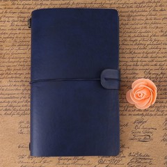Classic PU Leather Notebook Personalized Journal (Dark Blue)