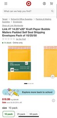 12 Pk #7 14.25×20 Kraft Paper Bubble Padded Envelopes Mailers Shipping Bags New