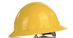 Direct Safety Full Brim Hard Hat, 4 Point Adjustable Ratchet Suspension, Class E
