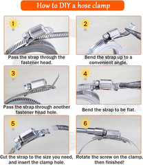 DIY Hose Clamp Kit 12ft Stainless Steel Strap with Fasteners Adjustable Pipe Ban