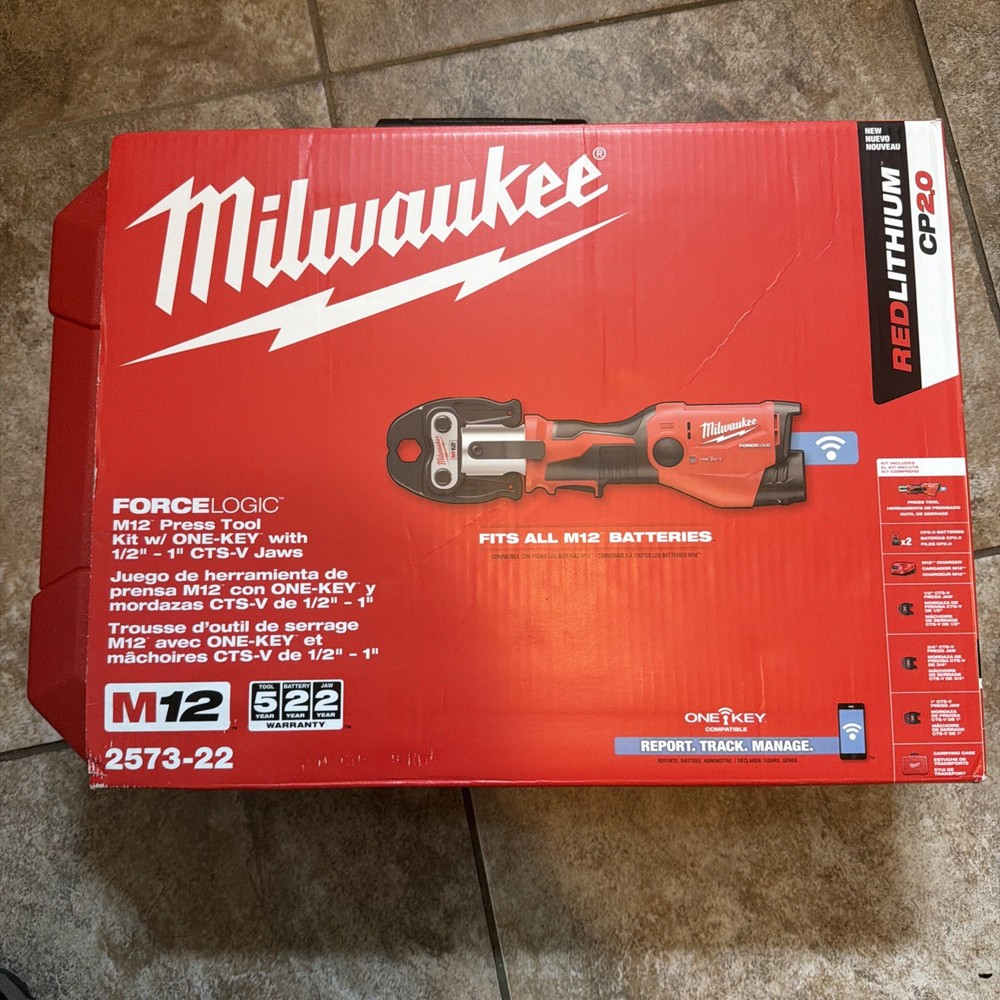 Milwaukee M12 FORCE LOGIC Press Tool Kit with Jaws – 2573-22 NEW SEALED