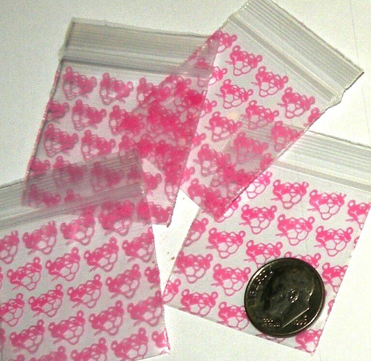 100 Apple Baggies Panther 1.5 x 1.5″ mini zip bags 1515 reclosable