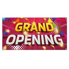 Grand Opening Banner 13 oz Heavy Duty Vinyl Grand Opening Sign – Ceremonies