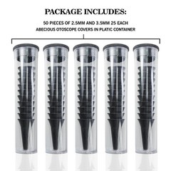 Universal Disposable Otoscope Covers – 50 Pack, 2.5mm & 3.5mm Specula Tips for A