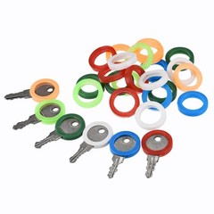 10Pcs 24mm Key Cap Cover Rings Identifier Coding Tag Silicone Sleeve Black