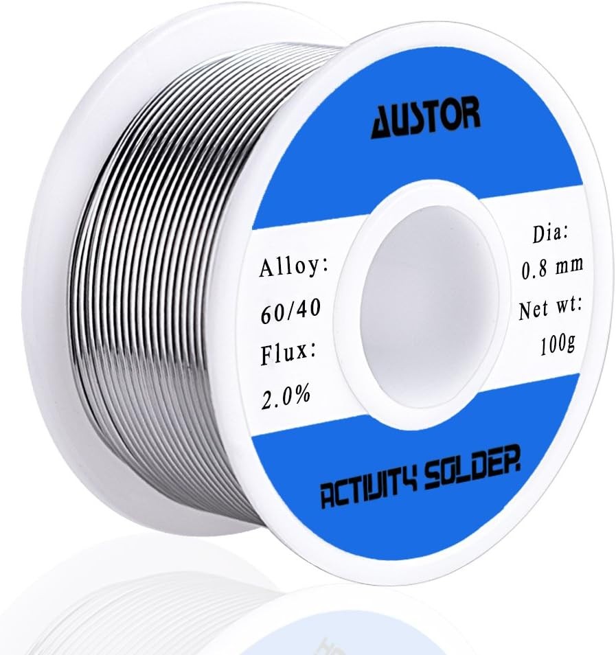 AUSTOR Solder Wire 60-40 Tin Lead Rosin Core 100g 0.8mm