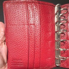 Rare vintage Filofax Pocket Finchley Leather Red Ring-Bound Planner Organizer