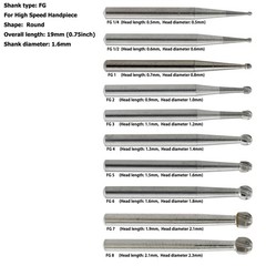 WAVE Dental Round Surgical Burs Carbide Bur High Speed Long FG / FG SURG 2 4 6 8