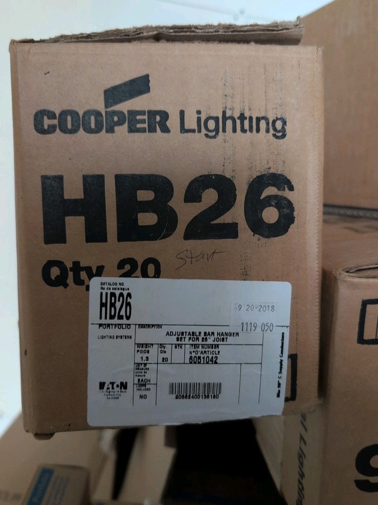 New 20 SETS! Cooper Portfolio HB26 Adjustable Bar Hanger 26″ Joist ~ 6051042
