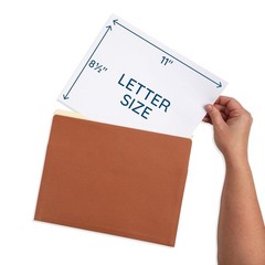 Blue Summit 10 Redwell Folders Letter Size, Brown Accordion File 5.25″, Red