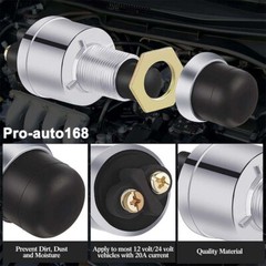 50A SPST-NO Momentary Push Button Starter (Ignition) Switch with Weather Boot