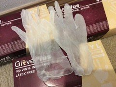 (Lot of 3) AMMEX GlovePlus Vinyl Powdered Gloves – Clear, Pack of 100, Size S