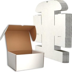 Easy Assembly White Cardboard Boxes 12x6x6 for Shipping & Gift Giving – 15 Count