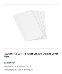 Pack of 40 RADNOR 2″ X 4 1/4″ Clear CR-39 Welding Lens Cover Plate RAD64005014