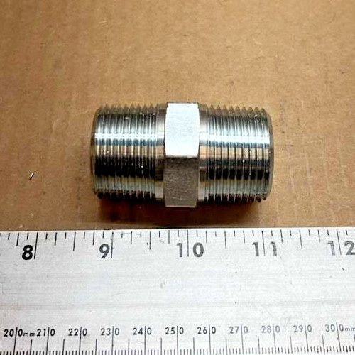 Hex Nipple 2″ Inch, 1.26″ OD, 1″ ID