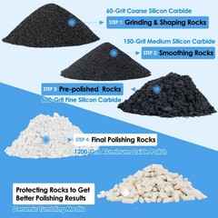 Rock Tumbler Grit and Ceramic Tumbling Media 4 Pounds, 4 Pounds