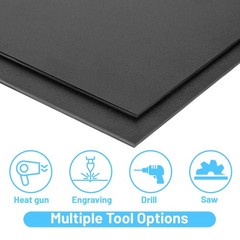 4 PCS Black ABS Plastic Sheet 12x16x1/8 Inch Dual Textured Rigid Moldable
