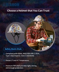 LANON Full Brim Hard Hat OSHA Construction Work Approved Premium Multicolor D…