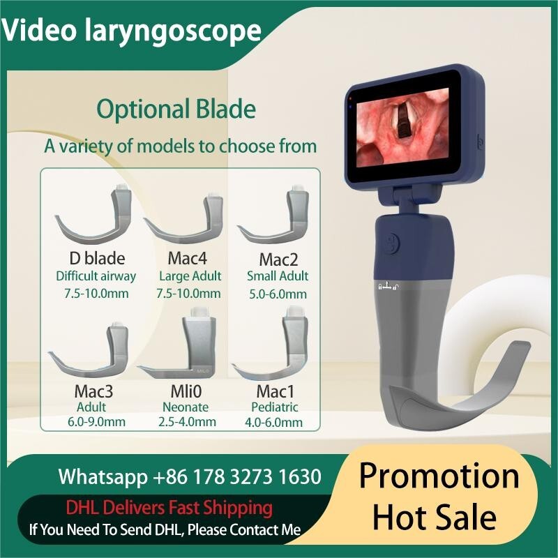 Digital Video Laryngoscope Reusable Sterilizable Blades with Free suitcase