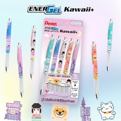 Pentel EnerGel, Gel Pen, Kawaii Tokyo Designs, (0.7mm), Black Ink, Pack of 5