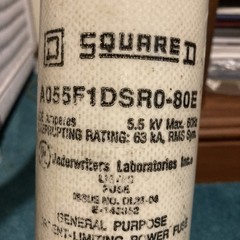 SQUARE D A055F1DSR0-200E CURRENT LIMITING POWER FUSE 5.5kV 63kA A055F1DSRO-80E