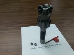 2″ face mill R200, w. 4 Sandvik RCKT1204 Round inserts, R8 arbor#506-R200-2