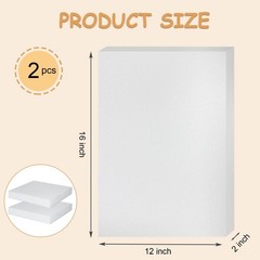 Polyurethane Foam 2 PCS 16 x 12 x 2 inch, High Density Cushion Foam for Seat …