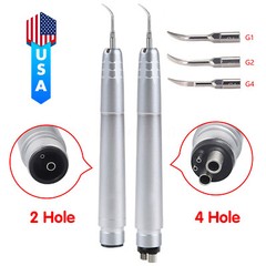Dental Ultrasonic Air Perio Scaler Handpiece Hygienist 2/4-Holes With 3 Tips