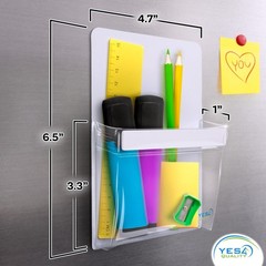 YES4QUALITY Magnetic Pen Holder for Refrigerator with Strong 1 Pack, White