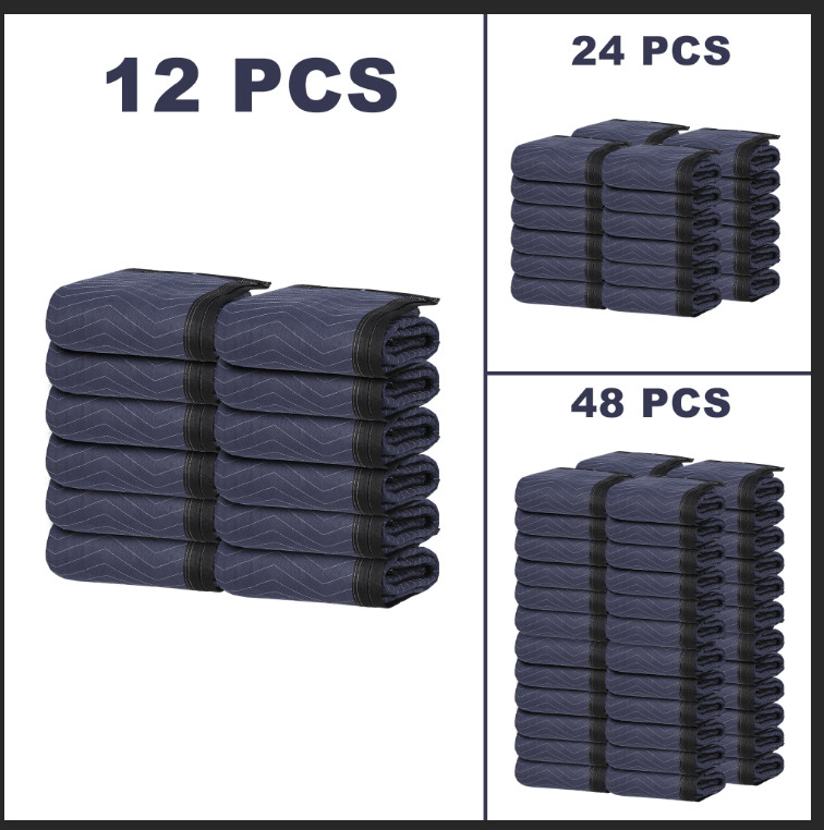 12/24/48PCS 72×80″ Heavy Duty Professional Quality Performance Moving Blankets