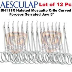 Lot of 12 Pcs AESCULAP BH111R Halsted Mosquito Crile Curved Delicate Forceps 5″