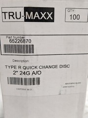 TRU-MAXX Quick-Change Disc: Type R, 2″ Dia, 24G, AO, Coated Qty 100 69957323710