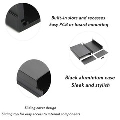 Aluminum Project Box Enclosure Case for DIY Audio Amplifier & Power Supply, 4.17