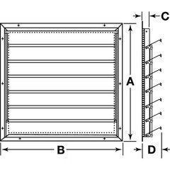 Dayton 36 in 38.75″H-W 4.5″L Alu Intake Shutter Dampr, 37 in x 37 in, Aluminum