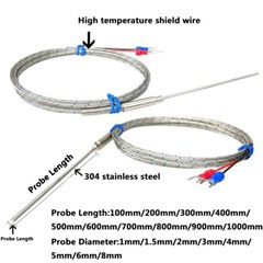 Thermocouple Temperature Sensor Probe 1100 ℃ 1mm 1.5mm 2mm 3mm 4mm 5mm 6mm 8mm
