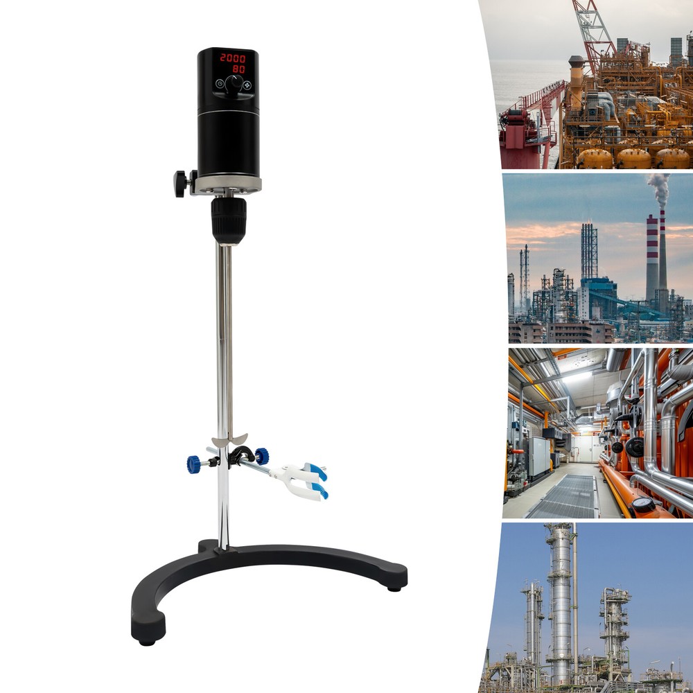 120W Adjustable Electric Overhead Stirrer Max 40L Digital Lab Mixer Time & Speed