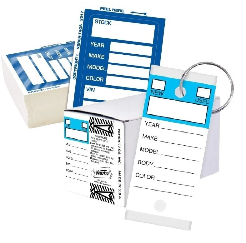 Versa-Tags 250 Key Tags PLUS 100 Kleer-Bak Window Stock Stickers