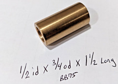 Bronze Bushing Bearing New 1/2 id x 3/4 od x 1 1/2 Brass bearing bush sleeve B75