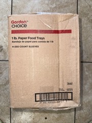 1lb. Paper Food Trays 4-250 Count Sleeves 1000 Total Gordon Choice