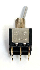 (25x) 3PDT On-None-On 5A 120VAC / 28VDC – 2A – 250VAC Toggle Switch – Solder