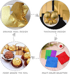 600pcs Foil Candy Wrappers, 4×4 inches DIY Square Package Wrapping Papers for Ea