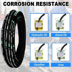Hydraulic Hose 100ft 1/2in 3988Psi 2 Steel Braid 30Pcs NPT & JIC 37° Fittings