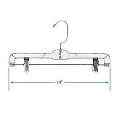 14 inch Clear Plastic Skirt and Pants Hangers – Pack of 20