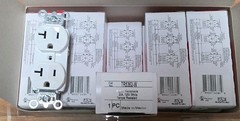 (BOX OF 10) LEGRAND PASS & SEYMOUR TR5362-W DUPLEX RECEPTACLES, 20A, WHITE, 125V