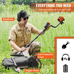 LCD Display 10 Inch Metal Detector Gold Digger Hunter IP68 Waterproof